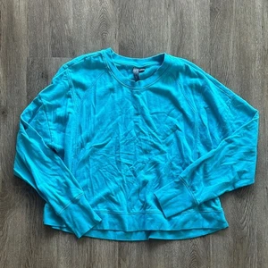 Sweaty Betty After Class Crop Sweatshirt Turquoise XXL Pullover - Picture 1 of 6