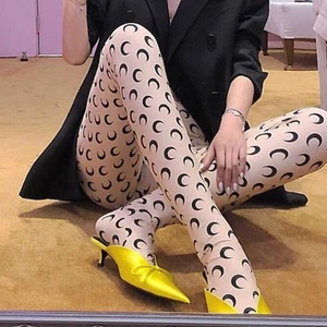 Marine Serre Mujer Media Luna Estampado Leggings Tostado Jersey Elástico S-2XL - Imagen 1 de 43