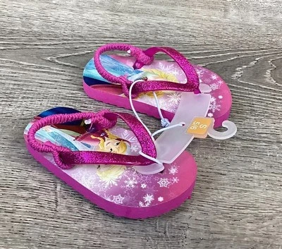 Frozen Anna Elsa Toddler With Ankle Strap Size 5 6 Baby Sandals Shoes Flip Flops - Image 1 of 4