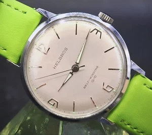 Vintage HELBROS "Mad Men" 1960's Manual Wind German Men's Watch W/ Retro Design - Picture 1 of 3