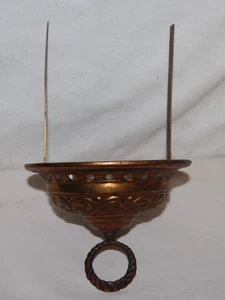 antica lampada ad olio da appendere in ottone fantasia porta lampada parte - Foto 1 di 3