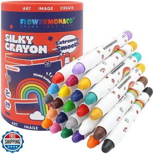 Juego de crayones jumbo lavables Lebze para niños pequeños, 24 colores no tóxicos, L - Imagen 1 de 5