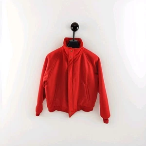 Vintage Woolrich Sherpa Lined Red Wool Men's Bomber Jacket Size L - Picture 1 of 10