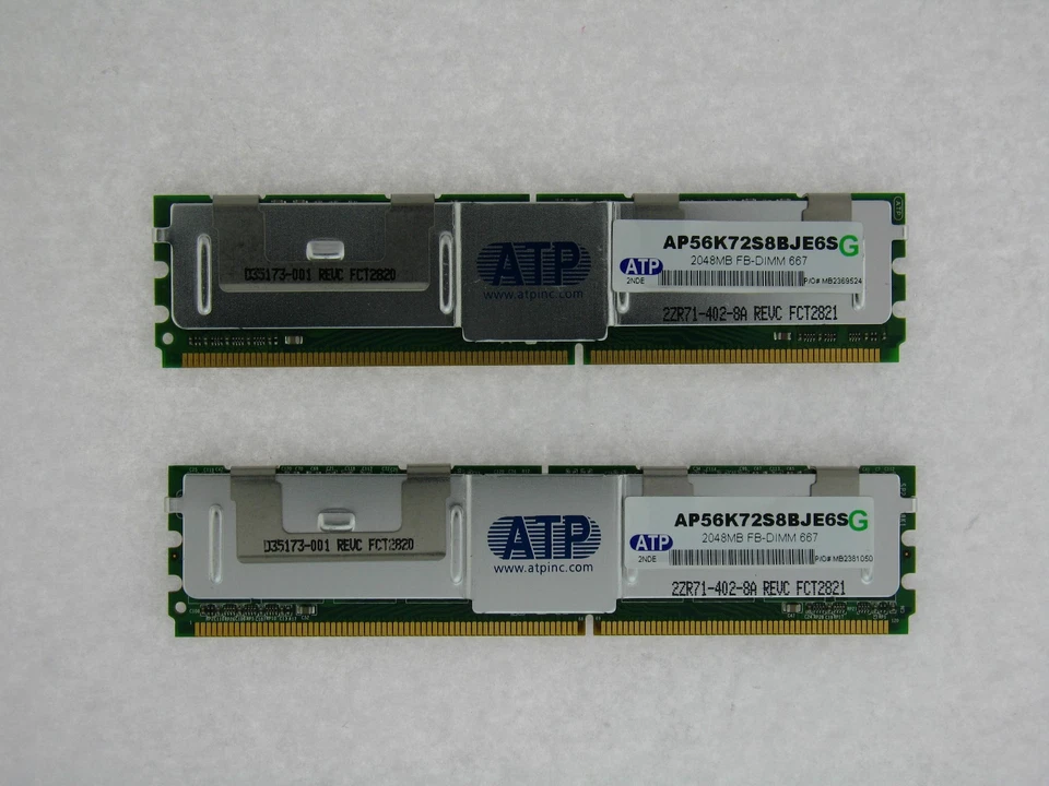 AP56K72S8BJE 4GB 2X2GB PC2-5300 DDR2-667MHz Fully Gepuffert 240 Pin Dimm Atp - Bild 1 von 1