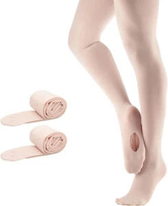 Bezioner Ballett Strumpfhose 2 Paar Cabrio Tanzstrumpfhose Mit Fersenloch Für Ki - Bild 1 von 8