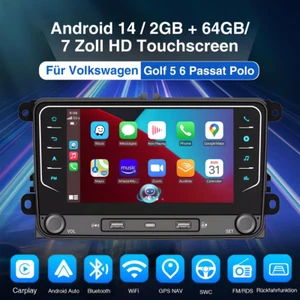 Für Golf 5 6 Plus Touran Caddy Jetta Autoradio Android 14 64G Carplay GPS NAVI - Bild 1 von 9