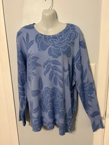 Neu mit Etikett Style&co angenehmer superweicher Pullover mit Blumenmuster und langem Ärmel Größe XL - Bild 1 von 4