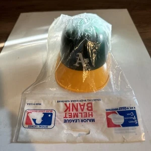 Vintage 1973 Oakland A's Helmet Plastic Coin Bank Sports Products Corp. NOS. - Picture 1 of 5