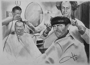 Three Stooges, 3 Stooges, Original Art COPY BARBERS - Picture 1 of 2