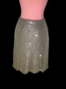 Anthropologie Yoana Barachi Reveillon Bleistiftrock Pailletten überbacken Gr. 6 - Bild 1 von 3