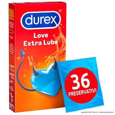 Preservativi Durex Anatomici Love Extra Lube Classici Easy-On 36 Profilattici