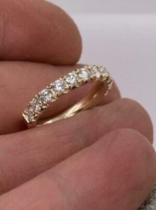 Rundschliff 0,96 ct VS/SI Lab Created Diamant Ehering Ring 14k Gelbgold - Bild 1 von 6