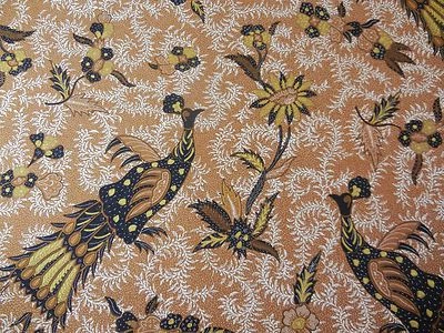 "Taj" Peacock Fabric * BTY * Marcus Brothers * Brown, Black * Elegant Birds!!! - Image 1 of 4