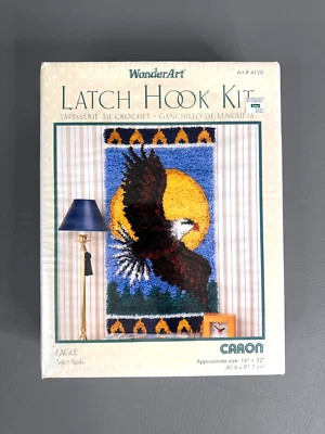 Caron International Wonder Art Eagle Latch Hook Kit #4120 16"X32" New - Image 1 of 4