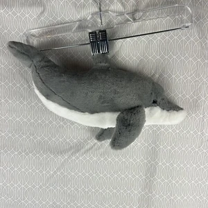 Sea World Dolphin Plush 14" Stuffed Animal Dolphin White Gray Toy - Picture 1 of 6