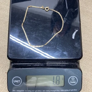 Milor 14k Gold Armband 9 Zoll flaches Glied tolle Form als Geschenk oder glänzendes Schrottstück - Bild 1 von 5