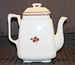 ANTIQUE J. & E. M. TEA LEAF IRONSTONE LUSTER IRONSTONE TEA/COFFEE POT w/LID - Picture 1 of 10