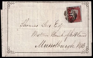 1848 Post Magazine Type III Rare Very Fine London to Musselburgh 1d Red Pl 75 SD - Picture 1 of 3