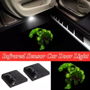 2Pcs LED Running Hulk Logo Car Door Welcome Laser Projector Shadow Lights - Picture 1 of 12