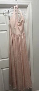 Maxi Vestido Vera Wang Mujer 8 Pétalos Rosa Halter Lazo Espalda Poliéster - Imagen 1 de 12
