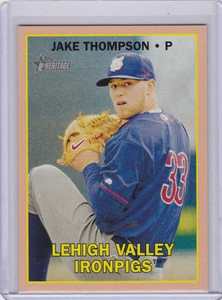 JAKE THOMPSON 2016 TOPPS HERITAGE MINOR LEAGUE PEACH CARD #137 08/25 PHILLIES - Picture 1 of 1