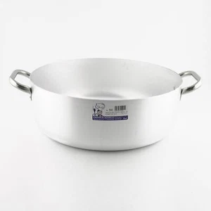 Linea Alluminio Casseruola Piatta 3mm con 2 Manici 50cm Argento/Nero - Foto 1 di 1