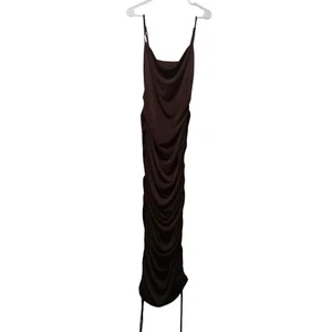 Women bodycon dress maxi stretch sleeveless brown size Large - Picture 1 of 6