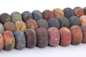 Natural Matte Red Creek Jasper Beads Grade AAA Rondelle Loose Beads 6x4MM 8x5MM - Picture 1 of 8