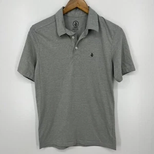 Volcom Polo Shirt Men's Size S Gray Short Sleeve Collared Stone Logo - Picture 1 of 10