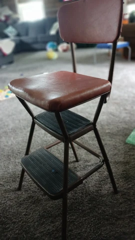MCM COSCO  Stylaire Chair and Step Stool Folding Seat  Brown Cover