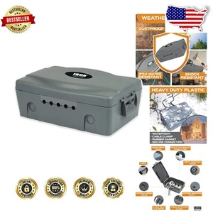 Weatherproof Outdoor Extension Cord Connection Box - Water-Resistant Gray Cover - Picture 1 of 10