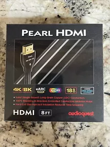 AudioQuest HDMI Pearl 4K/8K 18GBPS PVC Black Cord 8 Foot Cable - Picture 1 of 3