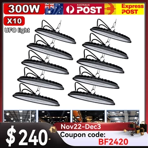 10 X 300W High Low Bay LED Lights UFO Industrial Commercial Factory Warehouse - Picture 1 of 16