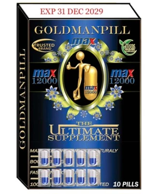Go Goldman, Natural Male Enhancement Pill GUARANTEED POWERFUL ERECTION 10 Pills - Image 1 of 4