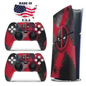 Deadpool PS5 Slim Pro Skin Playstation Console & Controller Vinyl Decal Wrap - Picture 1 of 15
