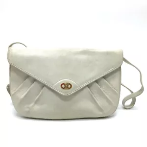 CELINE MacadamHardware vintage 2way Crossbody Shoulder Bag White/GoldHardware - Picture 1 of 12