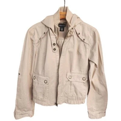 Chaqueta utilitaria de algodón con capucha para mujer SP Wet Seal caqui tostado Foto 1 de 4