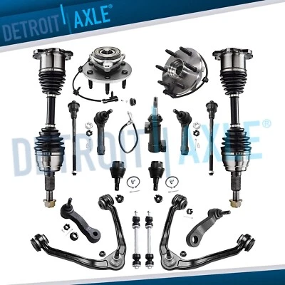 4WD Front CV Axles Wheel Hubs Control Arms Kit for Tahoe Escalade Yukon XL 1500 - Image 1 of 4