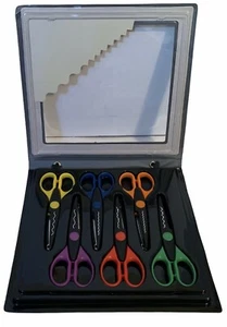 Scribblers Sassy Scissors Set of 6 Scrapbooking Arts Crafts In Carrying Case New - Picture 1 of 6