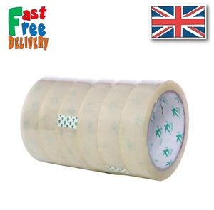 Transparentes Sellotape Klebeband Rollen Verpackung Paket Verpackung 1" 24mm x 66m - Bild 1 von 1