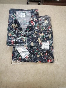 Adult Unisex Lands End Christmas Dogs Flannel Pajama Set 2XL New - Picture 1 of 3