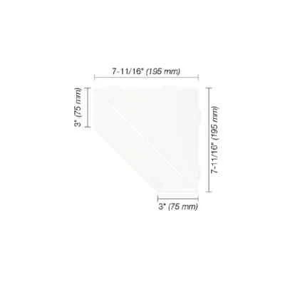 Schluter Systems Estante Pentágono Esquina Blanco Mate Puro SES2D7MBW Foto 1 de 2
