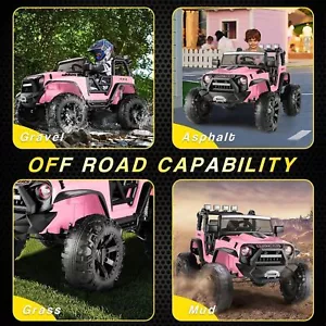 24V Kids Ride on Car, Electric Truck Jeep 2*200W 2-Seaters LED Lights & Music🎵 - Picture 1 of 42