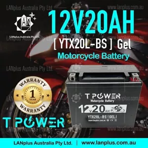 YTX20L-BS 12V GEL Battery F Harley-Davidson FLST FXD Softail Dyna Fat Bob - Picture 1 of 5
