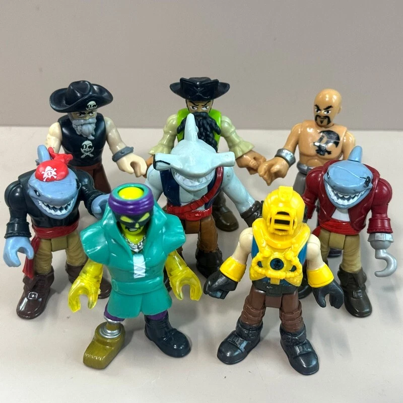 Figura 8 piezas Fisher Price Imaginext Pirate Adventures Tiburón Capitán Gancho Deckmate Foto 1 de 4