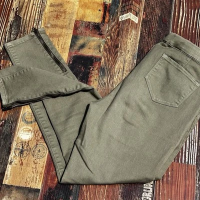 Pantalones Anthropologie Caballete Jegging Tobillo Cremallera Talla L Oliva Verde Ejército EB4805 Foto 1 de 4