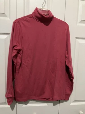Top tejido cuello alto Lands' End L/S talla M - rosa oscuro - ¡NUEVO! Foto 1 de 2