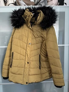 Damen Winterjacke Gr. XL Currygelb mit Kapuze Polyester - Bild 1 von 9