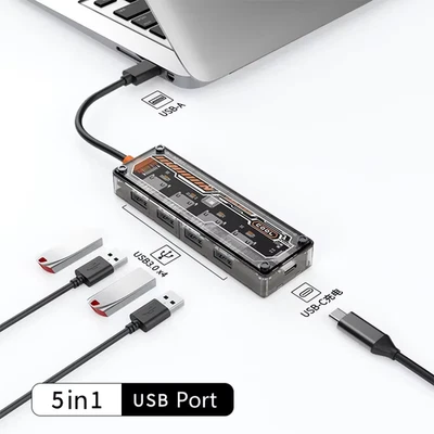 Basix 10 in 1 USB C HUB 4K30Hz Dock Station Tipo C a HDMI RJ45 Ethernet PD100W C - Immagine 1 di 4