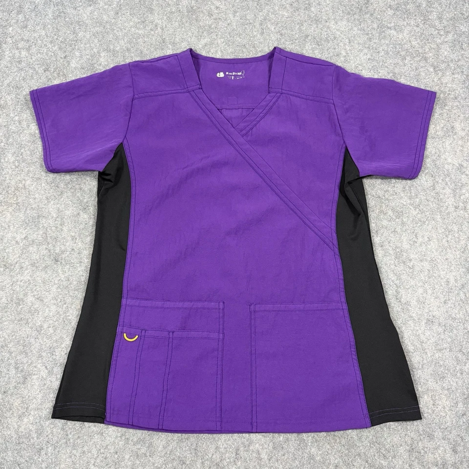 Blusa Médica WonderWink Four Elástica Ropa de Trabajo para Mujer Talla Mediana Púrpura Foto 1 de 4